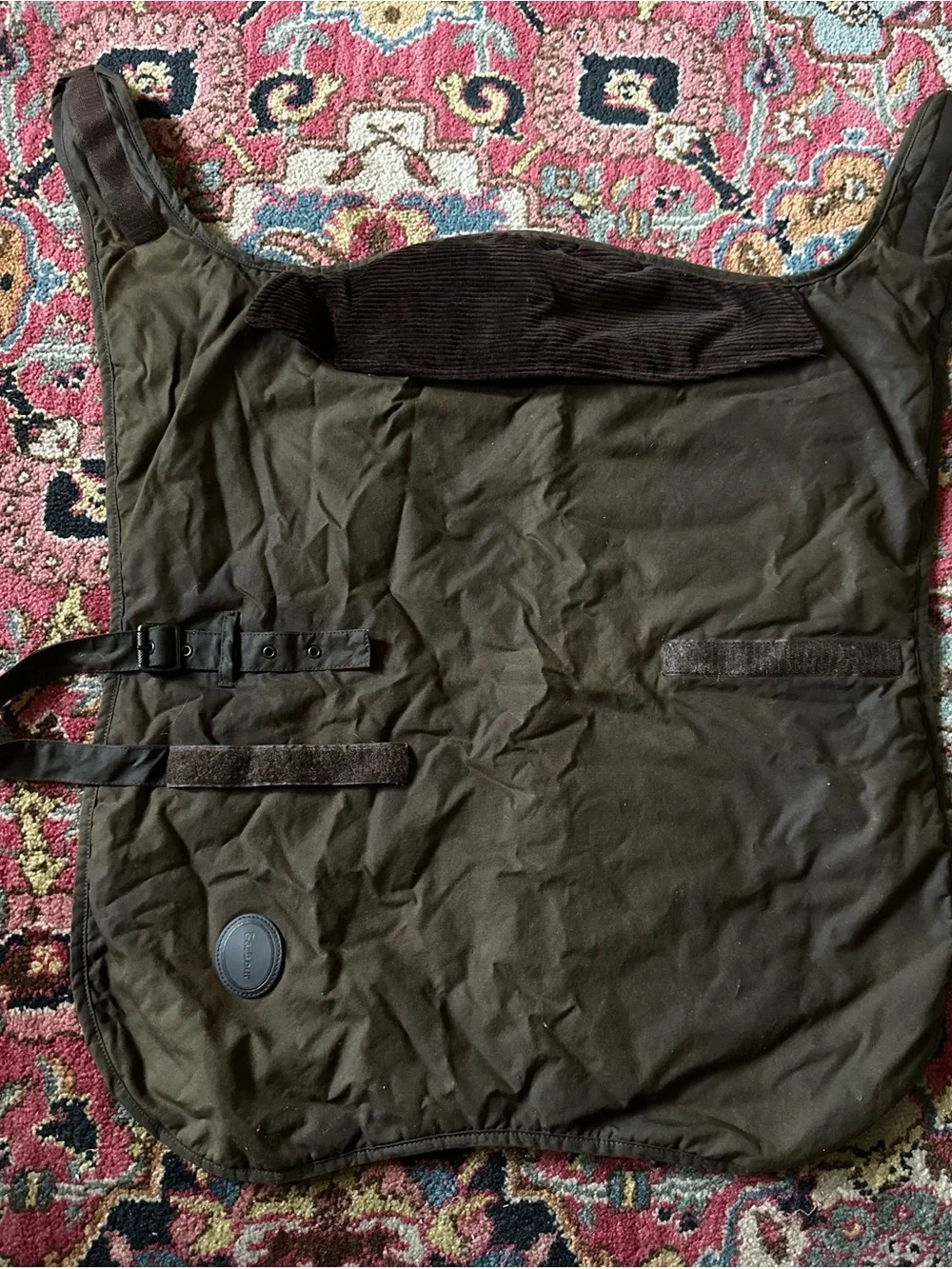 Barbour Olive Green Waxed Dog Coat XL